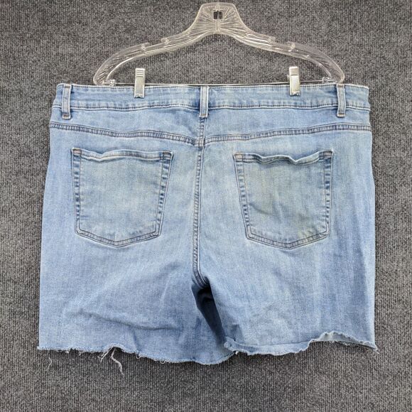 Maurices Womens Cut Off High Rise Jean Shorts Blue Size 22W Denim Button Fly - Picture 3 of 12
